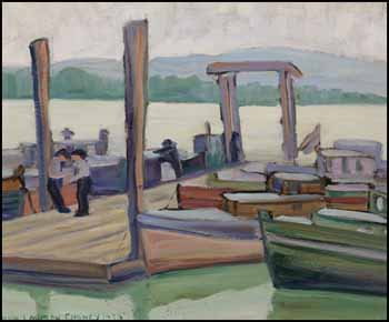 Boat Landing on the Fraser River, BC by Nan (Anna Getrude Lawson) Cheney sold for $2,691