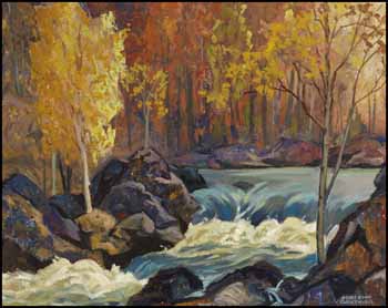 Rapids in Haliburton by Joachim George Gauthier sold for $2,633