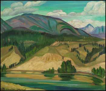 Williams Lake, BC / Harbour Scene (verso) by Nan (Anna Getrude Lawson) Cheney sold for $2,223
