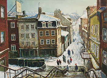 Petite Champlain St. by Jack Lorimer Gray sold for $6,250