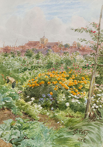 Flower Gathering Near Rye by Charles Jones Way sold for $500