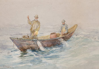 Fishing from Rowboat by Robert Ford Gagen vendu pour $1,000