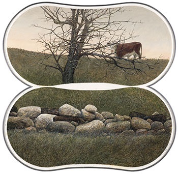 Stone Wall and Bull Calf by Thomas de Vany Forrestall sold for $9,375