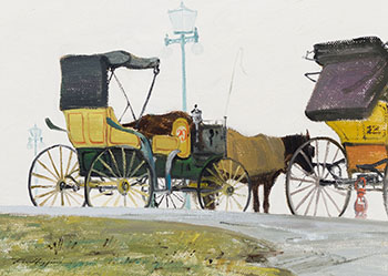 Calèche Stand, Dufferin Terrace, Quebec City, Que. by Ross Huggins sold for $563