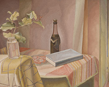 Still Life with Blue Book by Lionel LeMoine FitzGerald sold for $97,250