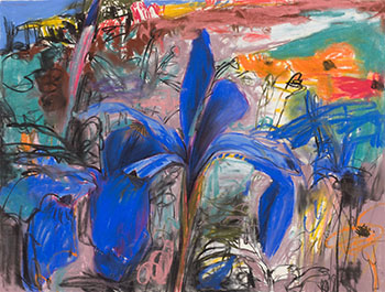 Blue Siberian Iris with Orange Poppy by John Hartman sold for $6,250