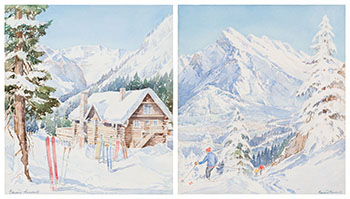 Skiing Scenes by Edward Goodall sold for $2,000