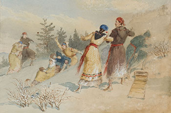 Tobogganing by  Canadian School sold for $750