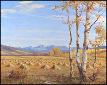 Golden Harvest ~ Scene near Caroline, Alberta by Duncan MacKinnon Crockford sold for $1,035