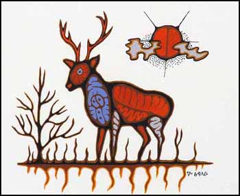 Midnight Deer (01286/2013-2156) by Abe Kakepetum sold for $324