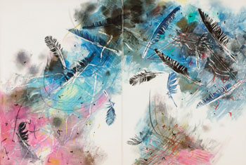 Feather Dance #6 (03128/358) by Yone Young sold for $125