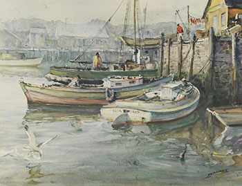 Harbour Scene by James Milton Sessions vendu pour $625