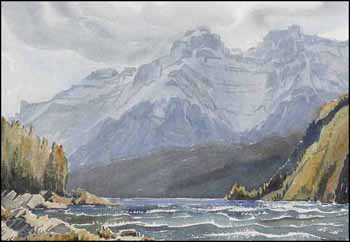 Cascade Mountain, Lake Minnewanka (02070/2013-1123) by Margaret Dorothy Shelton sold for $1,000