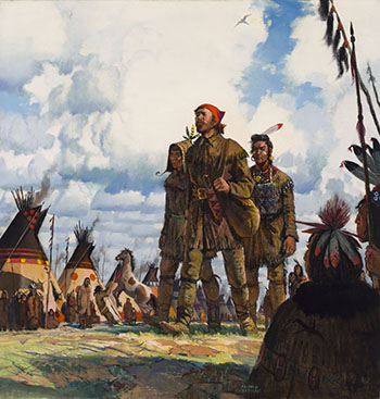 Anthony Henday Enters the Blackfoot Camp, 1754 by George Franklin Arbuckle sold for $61,250