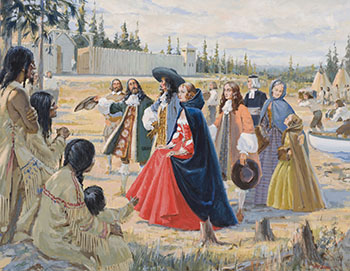 The First White Woman at Moose Fort, 1683 by Will Davies vendu pour $28,125
