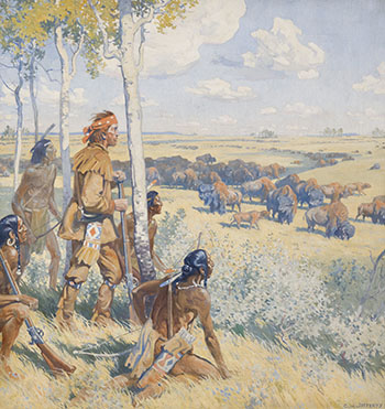 Kelsey Sees the Buffalo, 1691 by Charles William Jefferys sold for $91,250