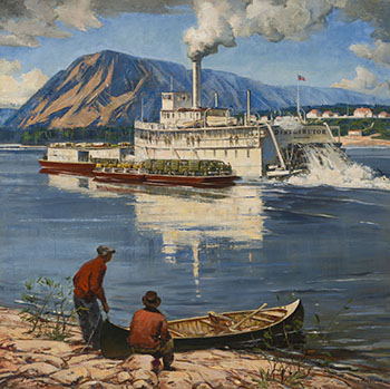 Distributor at Fort Norman, 1942 by Joseph Sydney Hallam sold for $91,250