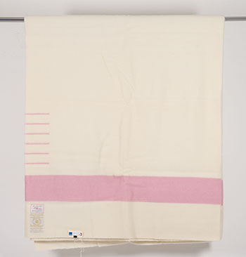 HBC Point Blanket, 6 point, white and pink by Hudson's Bay Company  sold for $6,250