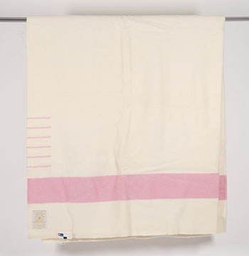 HBC Point Blanket, 6 point, white and pink by Hudson's Bay Company  sold for $13,750