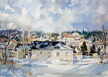 Elora, Quiet Sunday (03754/A89-228) by Donald MacKay Houstoun vendu pour $1,750