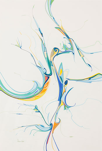 Ducks Fly Past (03847/A84-0029) by Alex Simeon Janvier sold for $8,750