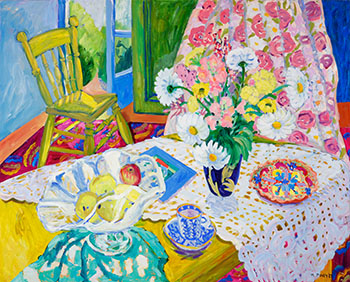 Still Life with Decorated Plate (03797/A88-175) by Mary Pavey sold for $1,875