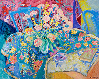 Still Life with Pink Carnations (03822/A88-203) by Mary Pavey sold for $1,375