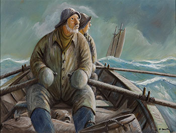 Dorymen Return to Schooner (03732/A85-097) by Nelson Surette sold for $2,000