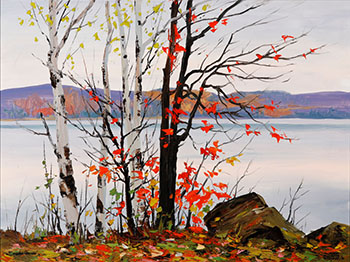 October Calm Hall's Lake (04037) by Murray McCheyne Stewart sold for $1,080