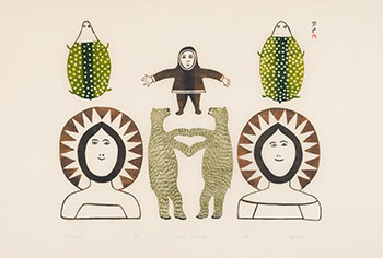 Sentinels (0099) by Jamasie Teevee sold for $1,250