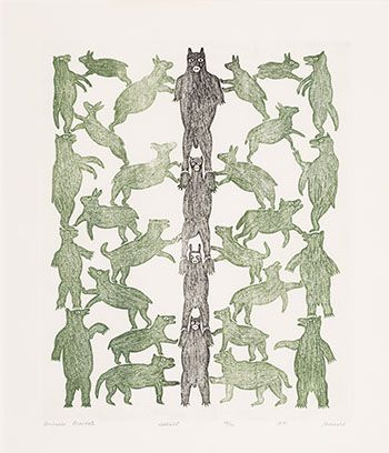 Animal Acrobats (0020) by Jamasie Teevee sold for $1,375