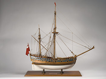 Model of the Nonsuch Replica, with display case (#01641) by Kenneth Britten sold for $3,750
