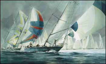 Swiftsure Start, off Brotchie Ledge, Victoria BC (02712/2013-1422) by Harry Heine vendu pour $1,125