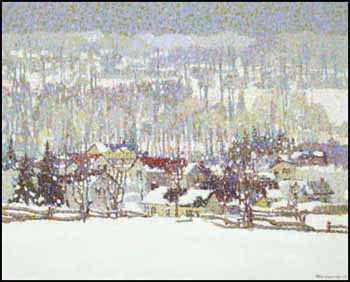 Snow and Village (00264/2013-T589) by Tom Mathews sold for $648