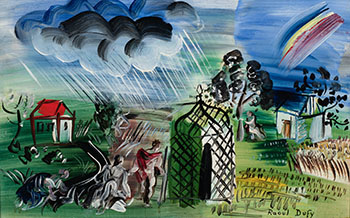 La pluie sur la tonelle by Raoul Dufy vendu pour $55,250