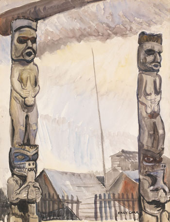 Totems at Indian Village par Emily Carr