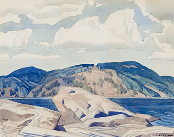 Rolling Hills by the Lake by Alfred Joseph (A.J.) Casson