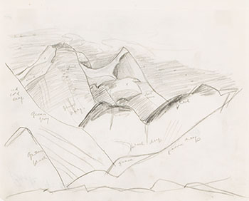 Rocky Mountain Drawing 9 - 50 by Lawren Stewart Harris