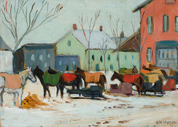 Market in Winter, Berthierville, Quebec by Kathleen Moir Morris