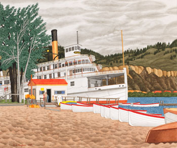 Museum Ship at Penticton, BC by Edward John (E.J.) Hughes