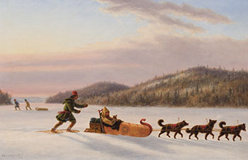 Fur Trader in Toboggan par Cornelius David Krieghoff