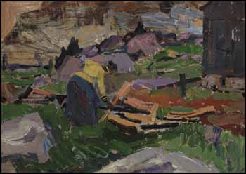 Woman Gathering Wood par Frederick Horsman Varley