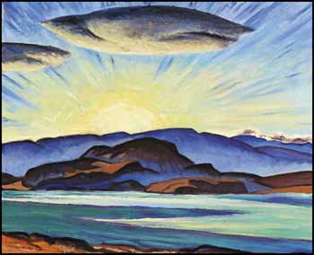 Okanagan Lake, Sunset par James Williamson Galloway (Jock) Macdonald