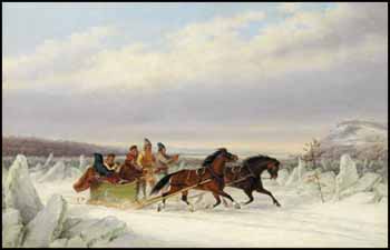 Racing Across the Ice, Quebec par Cornelius David Krieghoff