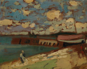 Figure Walking Along the Shore par James Wilson Morrice