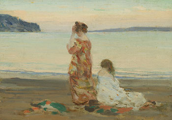 On the Beach of Baie St. Paul by Clarence Alphonse Gagnon