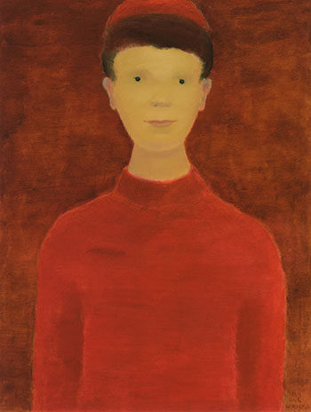Portrait de garçon en rouge par Jean Paul Lemieux