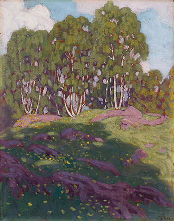 Birch Trees on a Hillside by Lawren Stewart Harris