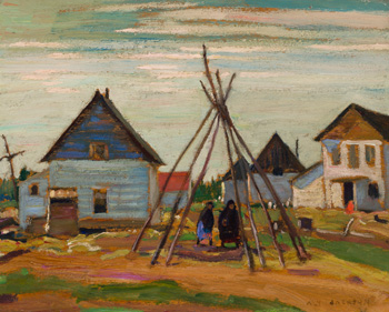 Indian Village, Fort Resolution, Great Slave Lake par Alexander Young (A.Y.) Jackson