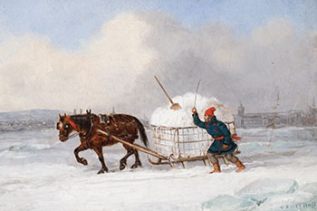 Carting Snow, Montreal by Cornelius David Krieghoff